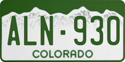 CO license plate ALN930