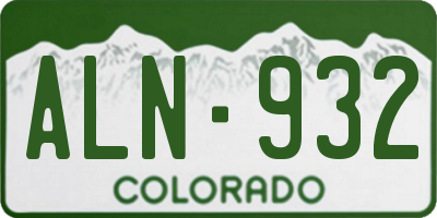 CO license plate ALN932