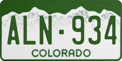 CO license plate ALN934