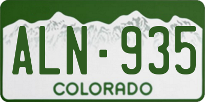 CO license plate ALN935