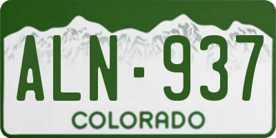 CO license plate ALN937