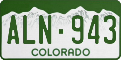 CO license plate ALN943