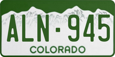 CO license plate ALN945