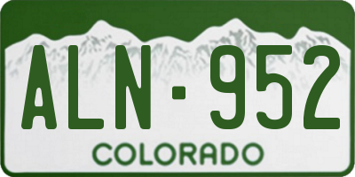 CO license plate ALN952