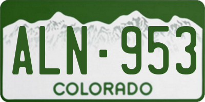 CO license plate ALN953