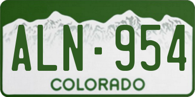 CO license plate ALN954