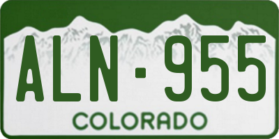 CO license plate ALN955
