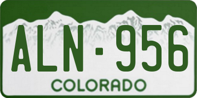 CO license plate ALN956