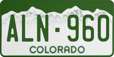CO license plate ALN960