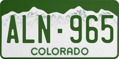 CO license plate ALN965