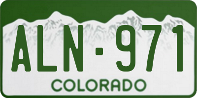 CO license plate ALN971