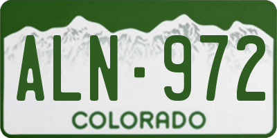 CO license plate ALN972