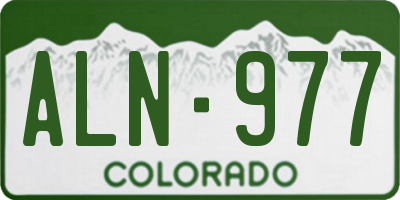 CO license plate ALN977