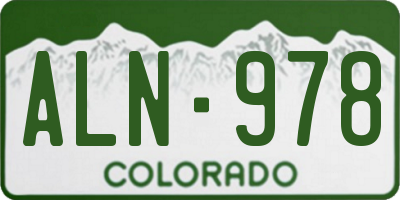 CO license plate ALN978