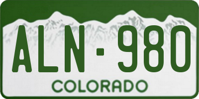 CO license plate ALN980