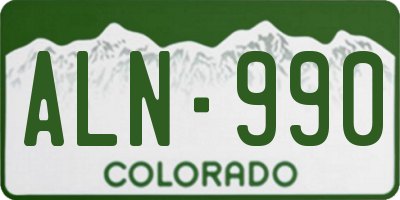 CO license plate ALN990