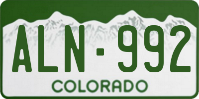 CO license plate ALN992