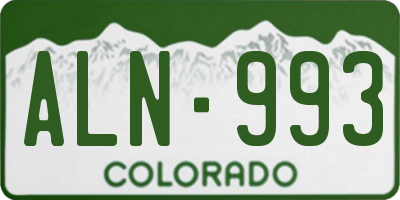 CO license plate ALN993