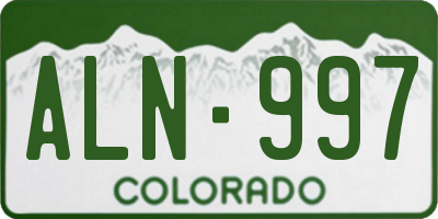 CO license plate ALN997