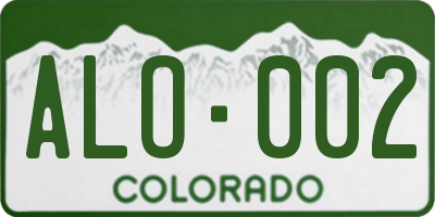 CO license plate ALO002