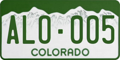 CO license plate ALO005