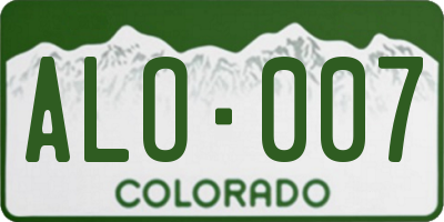 CO license plate ALO007