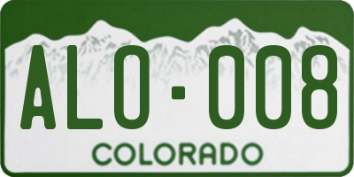 CO license plate ALO008
