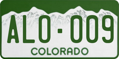 CO license plate ALO009