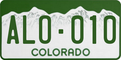 CO license plate ALO010