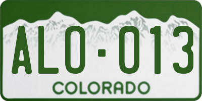 CO license plate ALO013