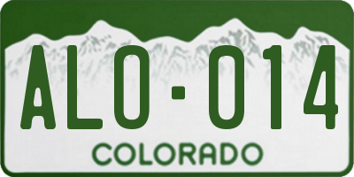 CO license plate ALO014