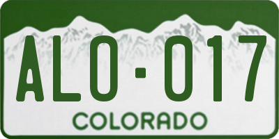 CO license plate ALO017
