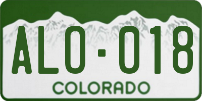 CO license plate ALO018