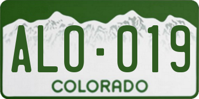 CO license plate ALO019