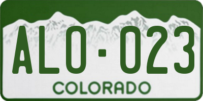 CO license plate ALO023
