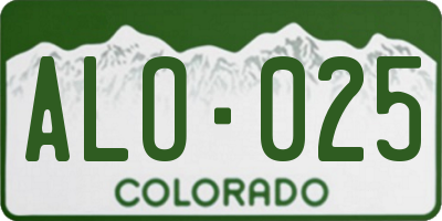 CO license plate ALO025