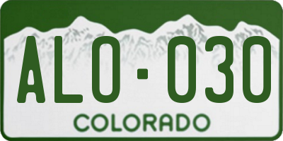 CO license plate ALO030