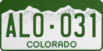CO license plate ALO031