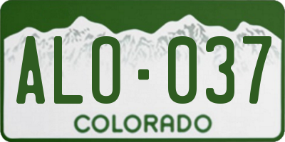 CO license plate ALO037