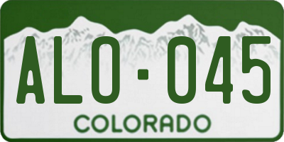 CO license plate ALO045
