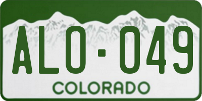 CO license plate ALO049