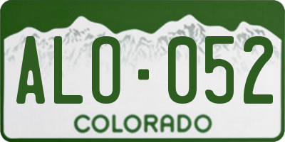 CO license plate ALO052