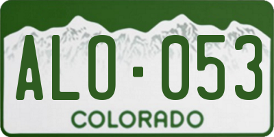 CO license plate ALO053