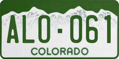 CO license plate ALO061