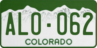 CO license plate ALO062