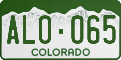 CO license plate ALO065