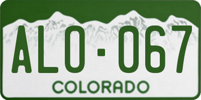 CO license plate ALO067