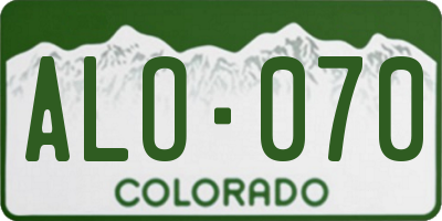 CO license plate ALO070