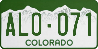 CO license plate ALO071