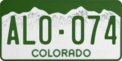 CO license plate ALO074